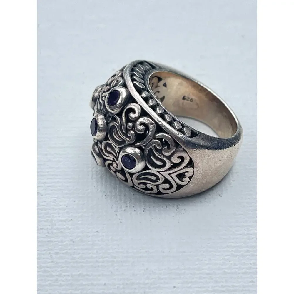 Vintage Sterling Silver Amethyst Ring - Size 6.5